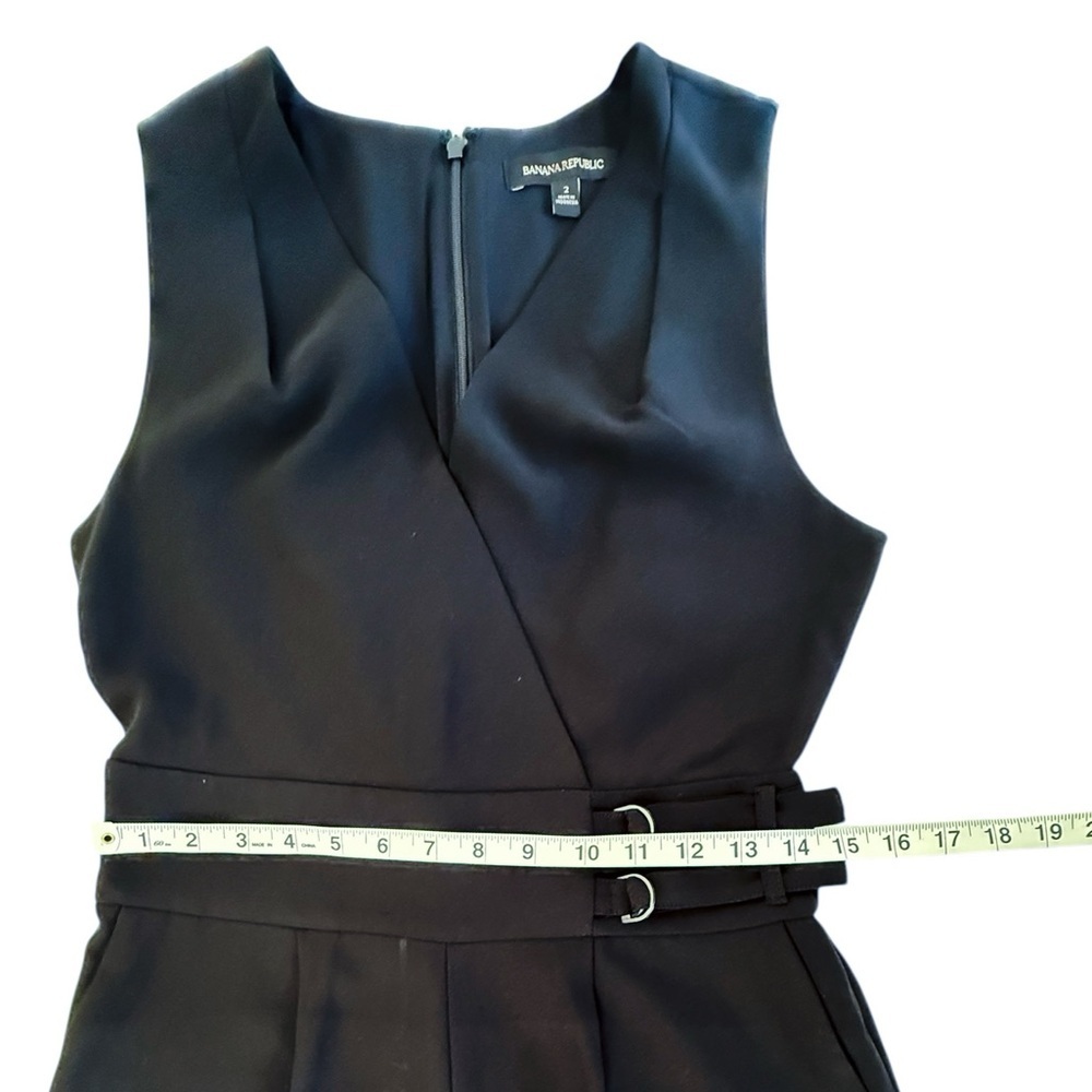 Banana Republic Black Sleeveless Jumpsuit Size 2 – Belted Waist, Tapered Leg - Picture 6 of 8